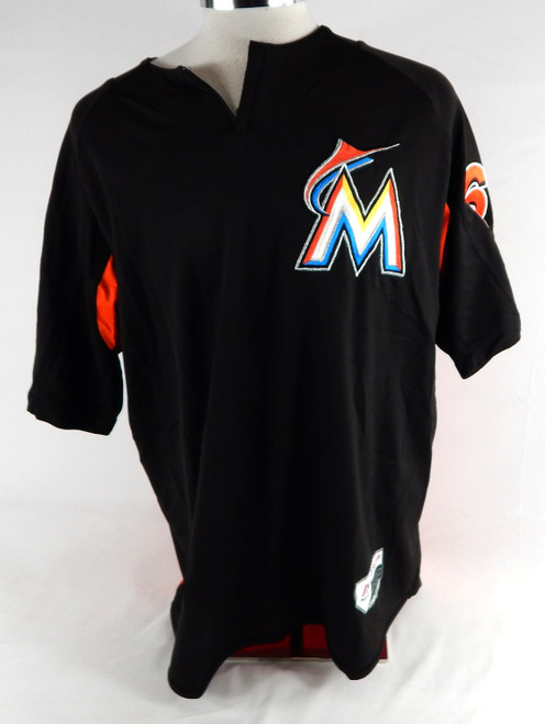 Miami Marlins Destin Hood #68 Game Used Black Jersey Batting Practice XL 444