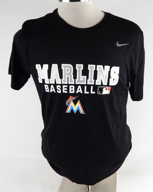 2017 Miami Marlins #66 Game Used Black Training Shirt L 439