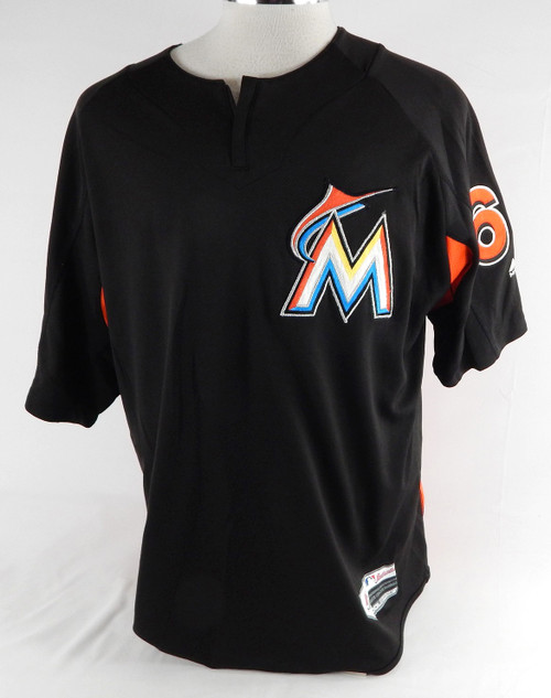Miami Marlins Scott Copeland #60 Game Used Black Jersey Batting Practice XL 458