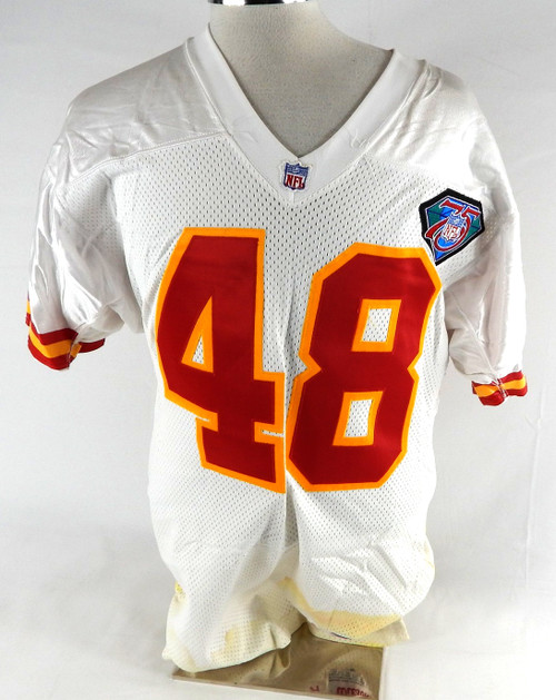 1994 Kansas City Chiefs Darrell Fullington #48 Game Issued White Jersey 75th P 1