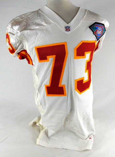 1994 Kansas City Chiefs #73 Game Issued White Jersey 75th Patch 46 077