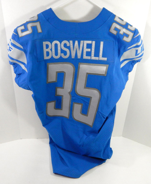 2019 Detroit Lions Cedric Boswell #35 Game Issued Blue Jersey 42 DP62769