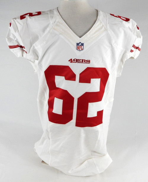 2016 San Francisco 49ers Andrew Gardner #62 Game Issued White Jersey 48 298