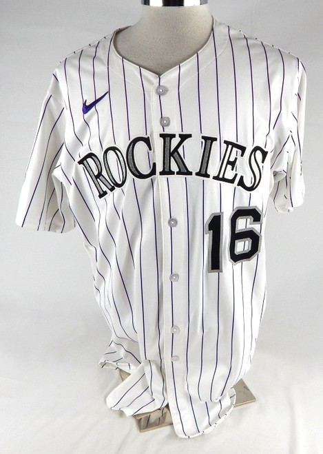 2025 Colorado Rockies Sam Hilliard #16 Game Issued Pos Used White Jersey 48 887