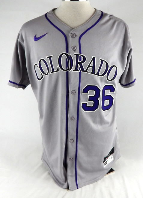2025 Colorado Rockies Zach Agnos #36 Game Issued Pos Used Grey Jersey 44 874