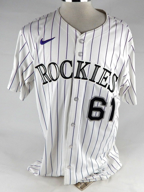 2025 Colorado Rockies Nick Anderson #61 Game Issued Pos Used White Jersey 48 937