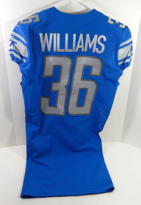 2019 Detroit Lions Jonathan Williams #36 Game Issued Blue Jersey 38 DP62716