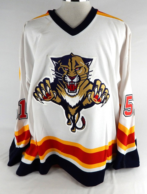 Florida Panthers Craig Reichert #51 Game Used White Jersey 56 623