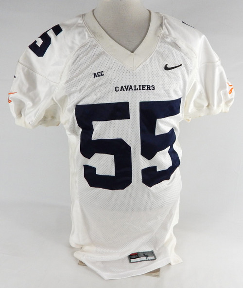 2002-03 Virginia Cavaliers #55 Game Used White Jersey Football NP Rem L 692