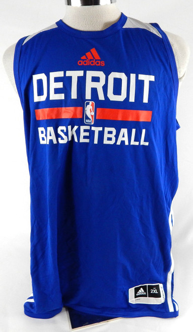 2016-17 Detroit Pistons Game Issued Blue Practice Jersey 2XL 817