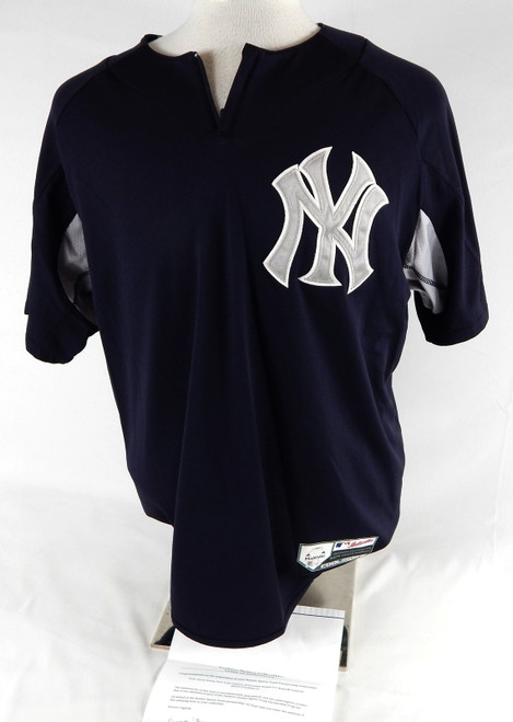 2018 New York Yankees Aaron Boone #17 Game Issued P Used Navy Pullover Jersey 3