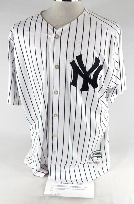 2018 New York Yankees PJ Plittere #63 Game Used White Jersey Post Season Patch 8