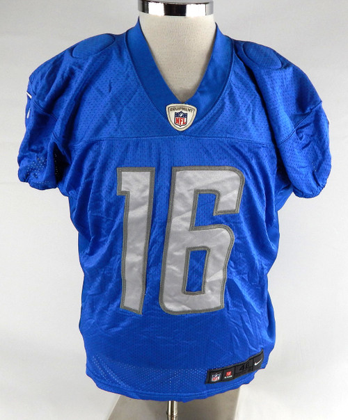 2016 Detroit Lions Jace Billingsley #16 Game Issued Blue Practice Jersey 46 217
