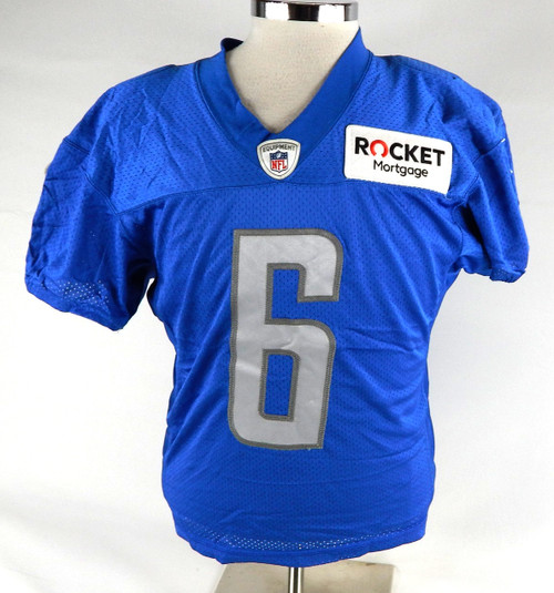 2021 Detroit Lions Riley Patterson #6 Game Issued Blue Practice Jersey 44 269