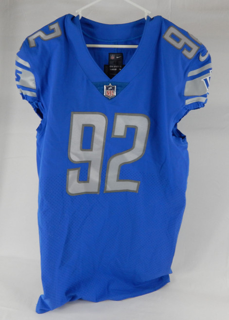 2020 Detroit Lions Chris Smith #92 Game Issued Blue Jersey 46+6 925
