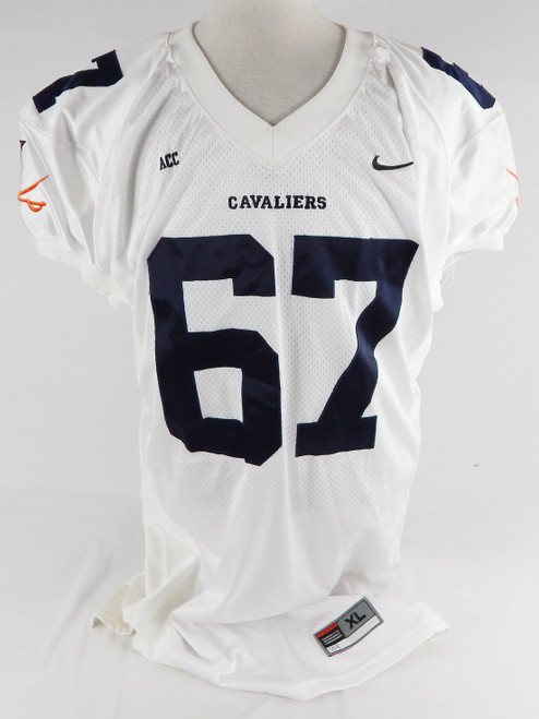 2003 Virginia Cavaliers #67 Game Used White Jersey Football NP Rem XL 672