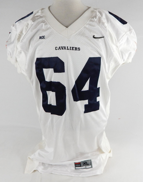 2002-03 Virginia Cavaliers #64 Game Used White Jersey Football NP Rem XL 674