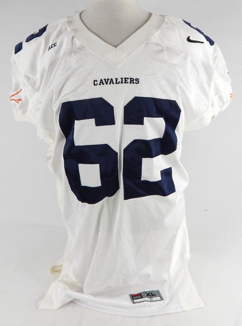 2002-03 Virginia Cavaliers #62 Game Used White Jersey Football NP Rem XL 677