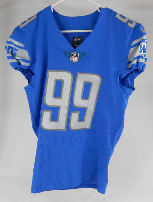 2018 Detroit Lions Julian Okwara #99 Game Issued Blue Jersey 40+6 950