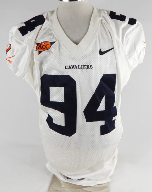 2005 Virginia Cavaliers #94 Game Used White Jersey Football NP Rem L 682