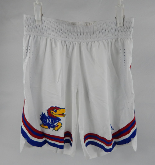 2022-23 Kansas Jayhawks Game Issued White Shorts Basketball M+2 609