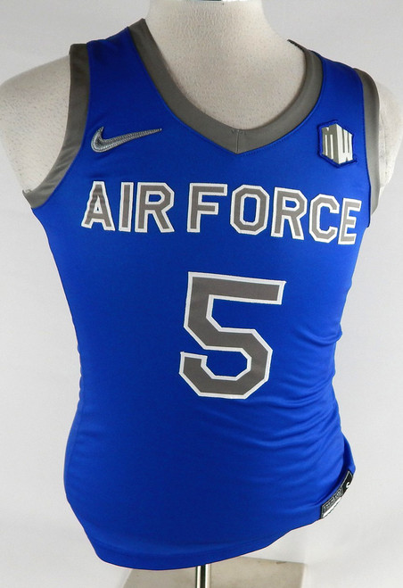 2023-24 Air Force Falcons #5 Game Issued Pos Used Blue Jersey Basketball S 033