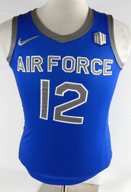 2023-24 Air Force Falcons #12 Game Issued Pos Used Blue Jersey Basketball S 035