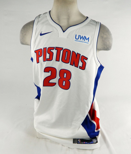 2023-24 Detroit Pistons Isaiah Stewart #28 Game Issued White Jersey 54+6 DP72619
