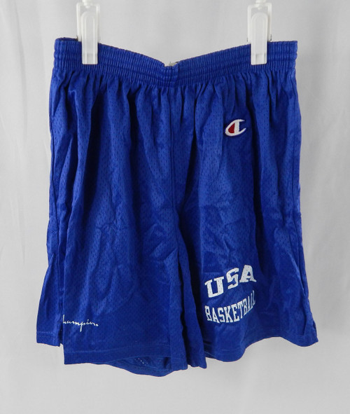 1990s Team USA Basketball Game Issued Blue Practice Shorts L 332