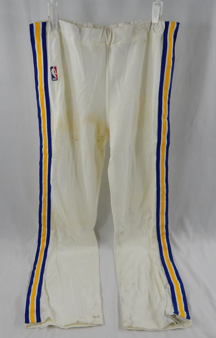 1989-99 Golden State Warriors Tim Hardaway JR #5 Game Used White Warm Up Pants 34 324