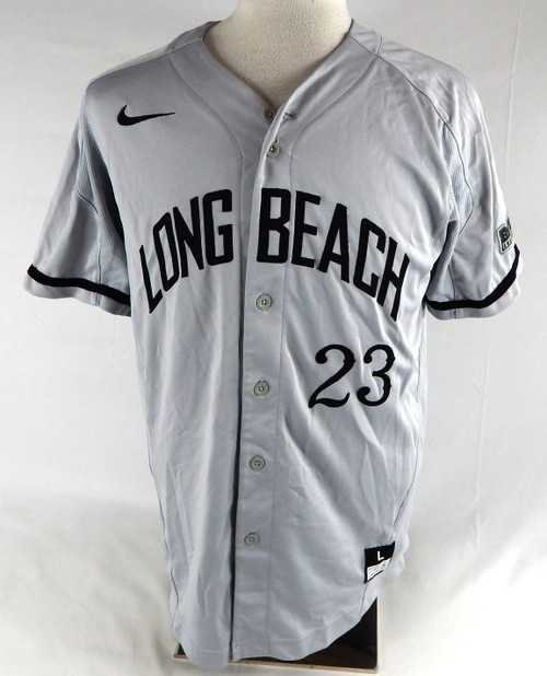 2018 Long Beach State Dirtbags #23 Game Used Grey Jersey Baseball L 856