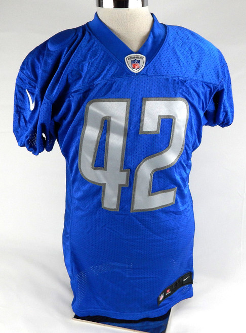 2022 Detroit Lions Justin Jackson #42 Game Issued Blue Practice Jersey 44 274