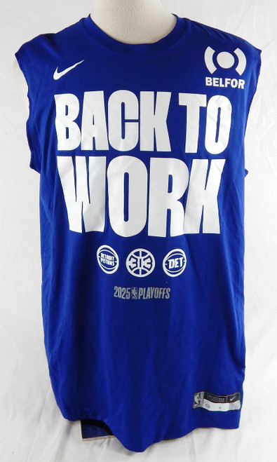 2024-25 Detroit Pistons Tobias Harris #12 Game Used Blue Tank Shirt Playoffs 6