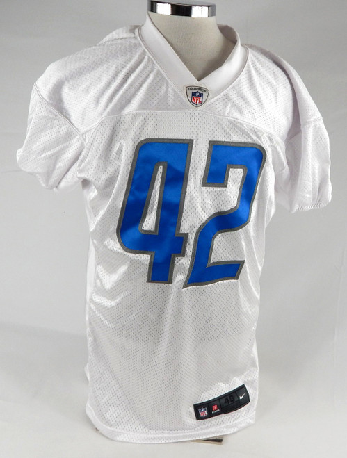 2021 Detroit Lions Jalen Elliot #42 Game Issued White Practice Jersey 46 333