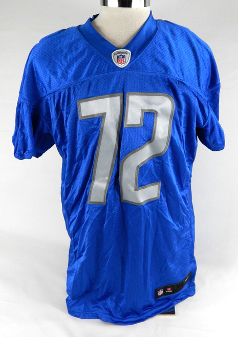 2022 Detroit Lions Halapoulivaati Vaitai #72 Game Issued Blue Practice Jersey 5