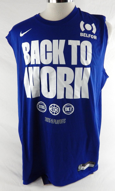 2024-25 Detroit Pistons #0 Game Used Blue Tank Top Shirt NBA Playoffs XXL 62