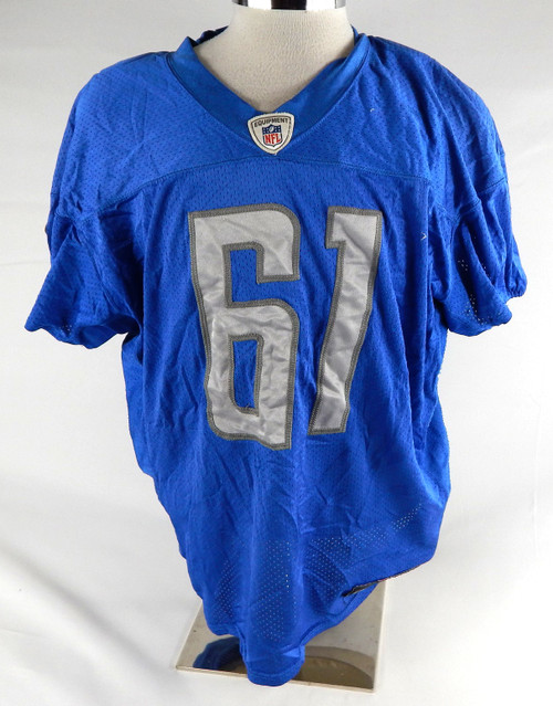 2017 Detroit Lions Kerry Hyder #61 Game Used Blue Practice Jersey 52 220