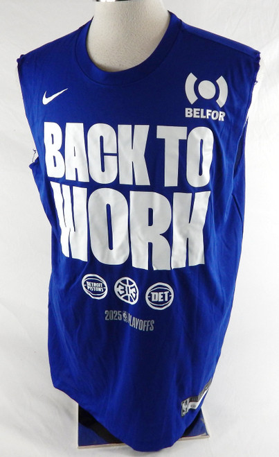 2024-25 Detroit Pistons Lindy Walters III #43 Game Used Blue Shirt Playoffs 3