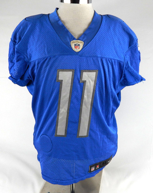 2014 Detroit Lions #11 Game Used Blue Practice Jersey 46 285