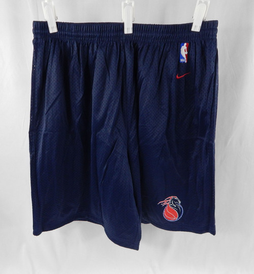 1997-04 Detroit Pistons Game Issued Navy Training Shorts XXL 300