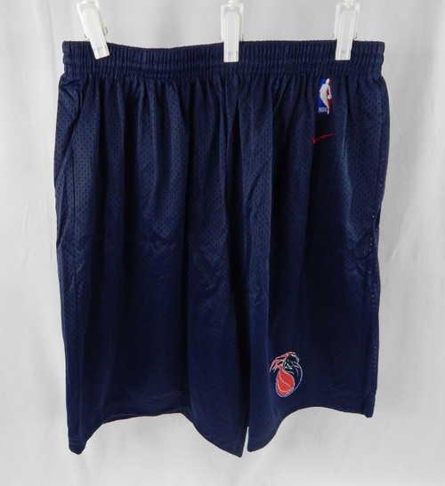 1997-04 Detroit Pistons Game Issued Navy Training Shorts XXL 311