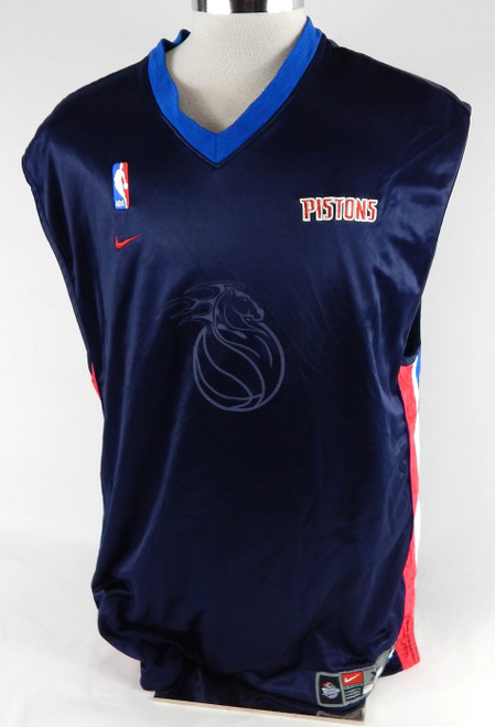 2000s Detroit Pistons Pepe Sanchez #6 Game Used Navy Tank Top Shirt XL 722