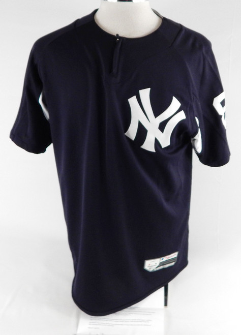 2018 New York Yankees Jorge Saez #80 Game Issued Pos Used Navy Jersey BP Top L 0