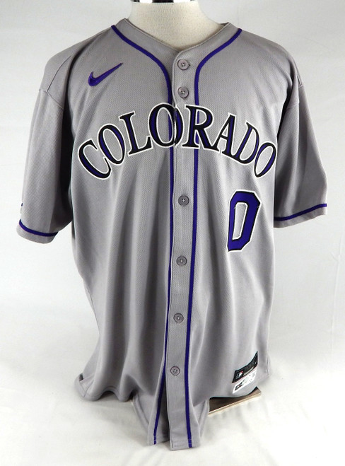 2025 Colorado Rockies Jaden Hill #0 Game Issued Pos Used Grey Jersey 48 871