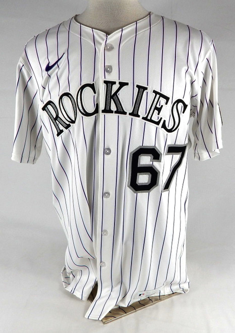 2025 Colorado Rockies Jefry Yan #67 Game Issued White Jersey 44 935
