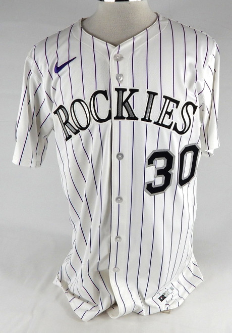 2025 Colorado Rockies Aaron Schunk #30 Game Issued Pos Used White Jersey 44 943