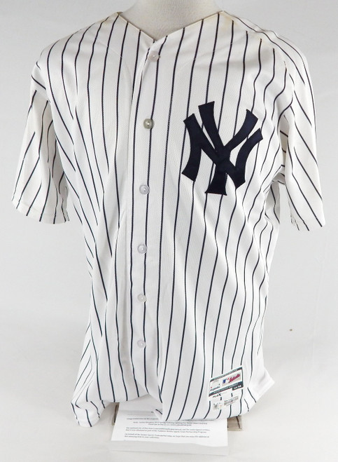 2018 New York Yankees Carlos Mendoza #64 Game Used White Jersey ST Opening Day 7