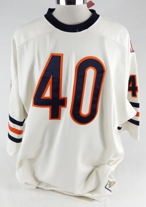 1969 Mens Chicago Bears Gale Sayers #40 White Jersey 50 Patch Mitchell Ness 60