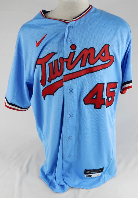 2021 Minnesota Twins Kyle Barraclough #45 Game Used Powder Blue Jersey Bell Pth