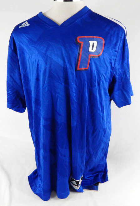 2013-14 Detroit Pistons Greg Monroe #10 Game Used Blue Shooting Shirt 3XL 713